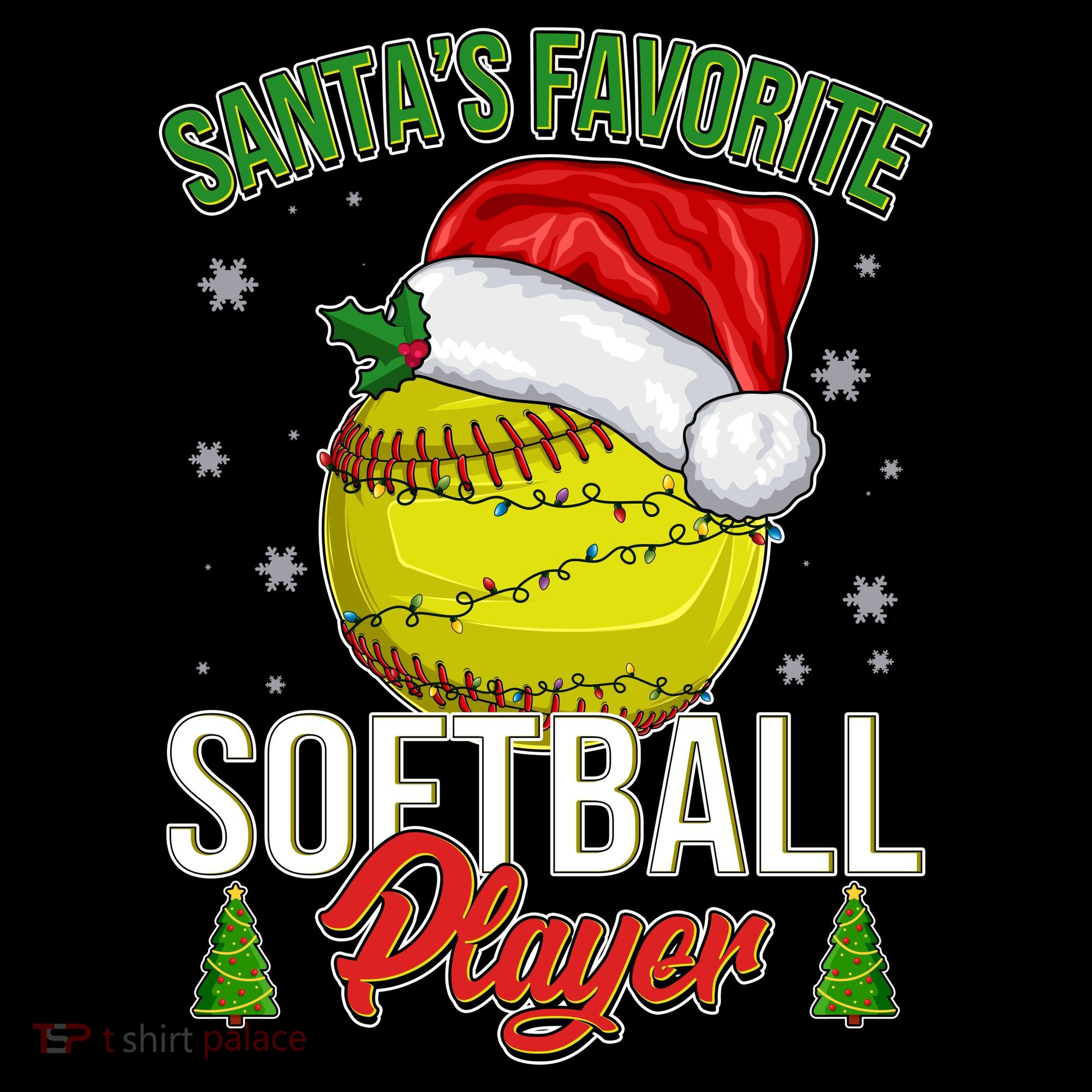 Funny Christmas Santa's Favorite Softball Player Stripe Pom Pom Beanie