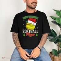 Funny Christmas Santa's Favorite Softball Player Comfort Colors T-Shirt thumb 3