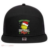 Funny Christmas Santa's Favorite Softball Player 7 Panel Mesh Trucker Snapback Hat thumb 0