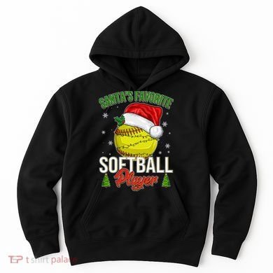 Funny Christmas Santa's Favorite Softball Player Hoodie