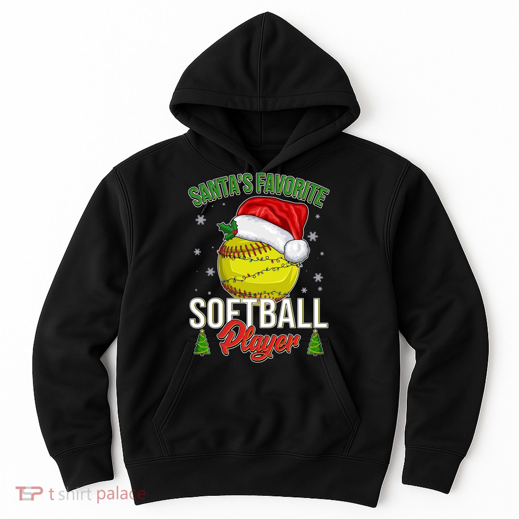 Funny Christmas Santa's Favorite Softball Player Hoodie
