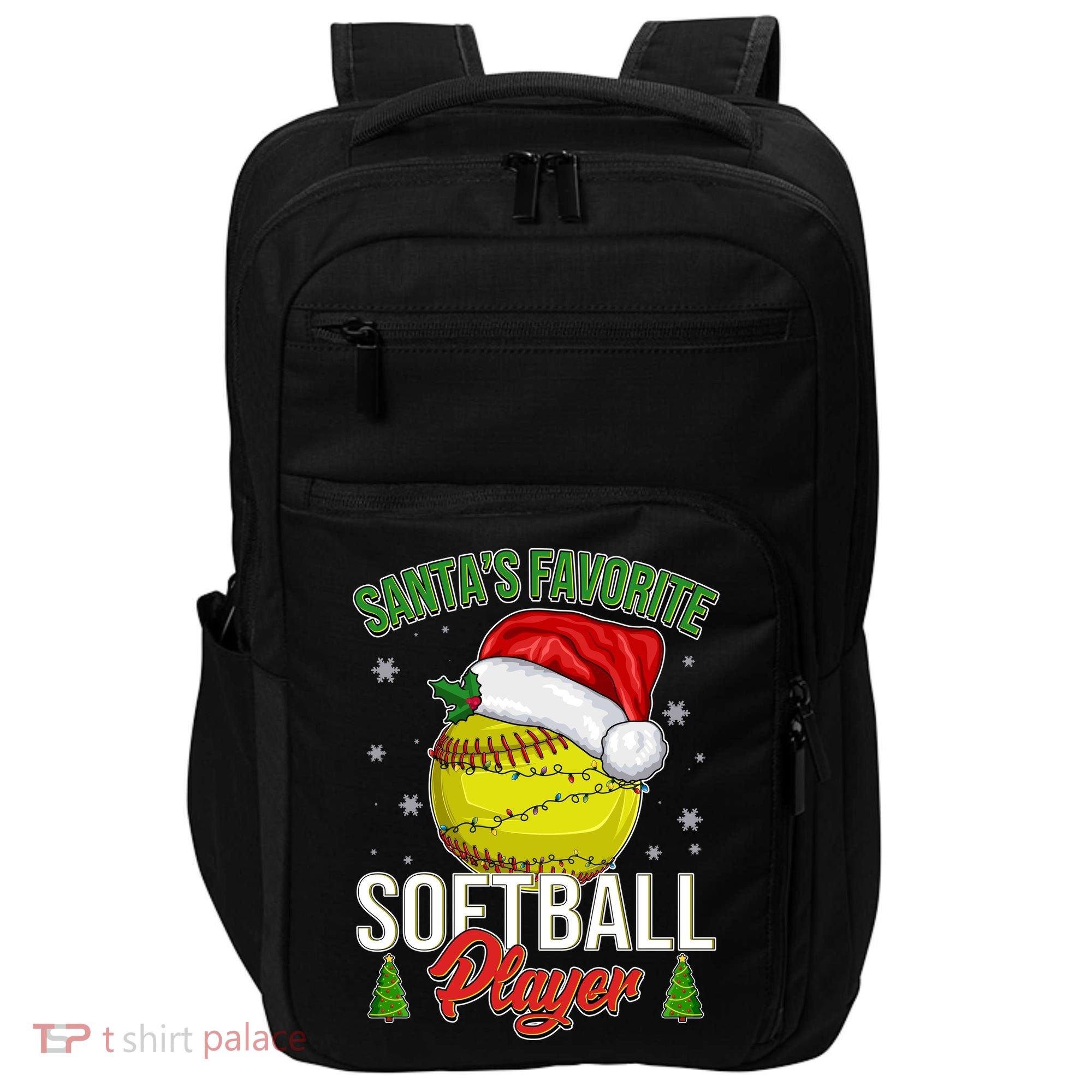 Funny Christmas Santa's Favorite Softball Player Impact Tech Backpack