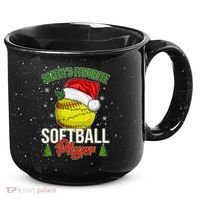Funny Christmas Santa's Favorite Softball Player 15oz Campfire Ceramic Mug thumb 0