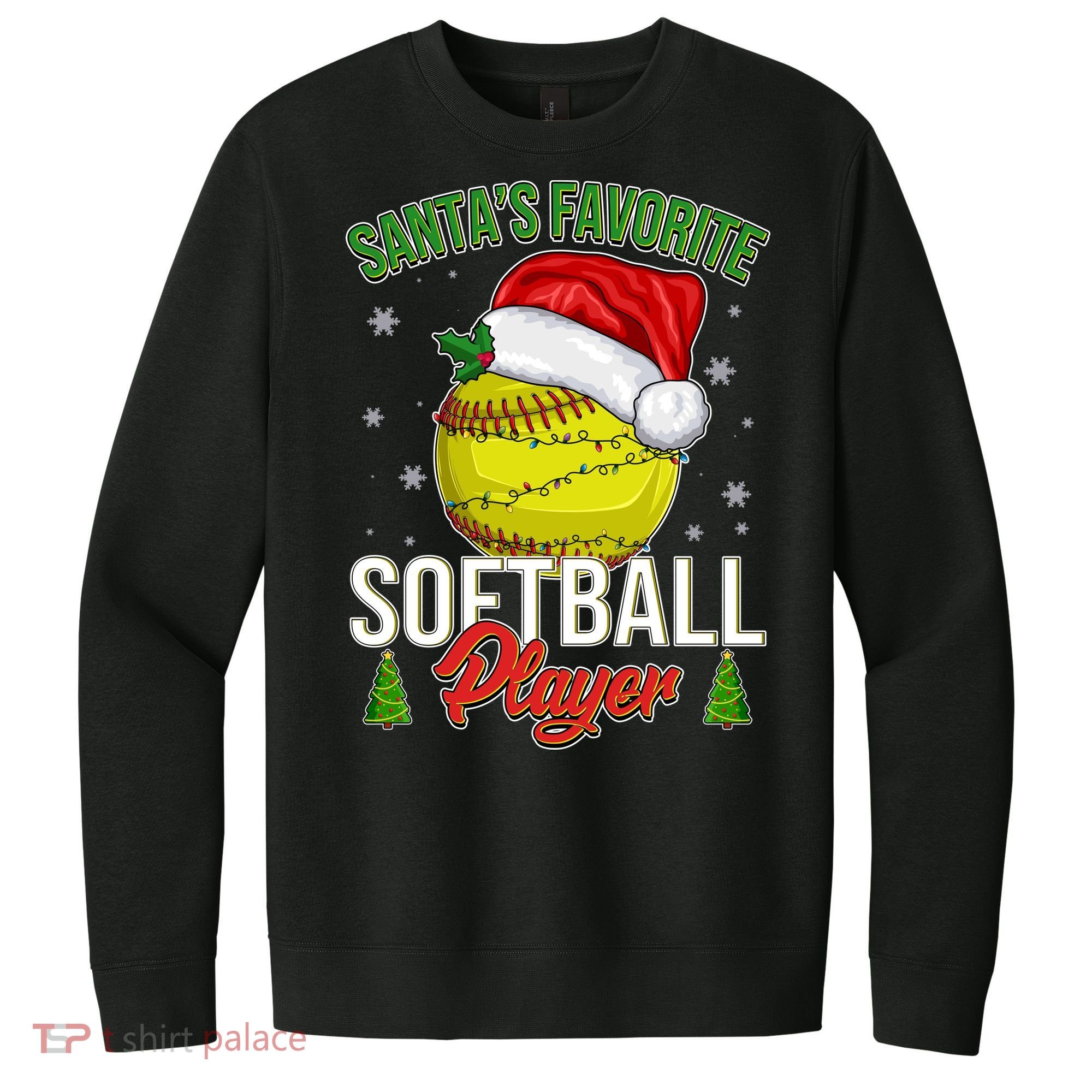 Funny Christmas Santa's Favorite Softball Player V.I.T. Fleece Crew Sweatshirt