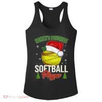 Funny Christmas Santa's Favorite Softball Player Ladies PosiCharge Competitor Racerback Tank thumb 0