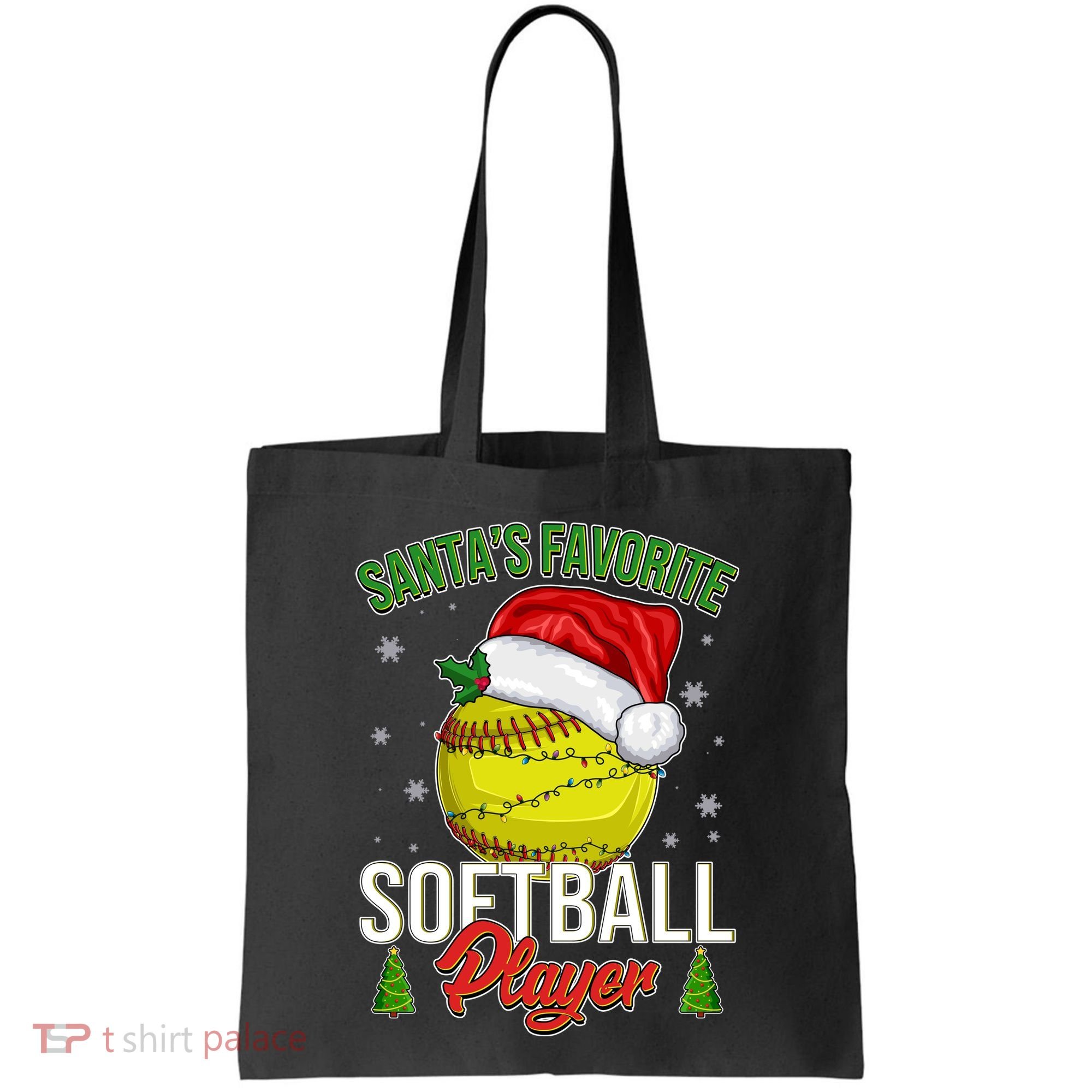 Funny Christmas Santa's Favorite Softball Player Tote Bag