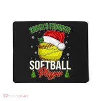 Funny Christmas Santa's Favorite Softball Player Mousepad thumb 0
