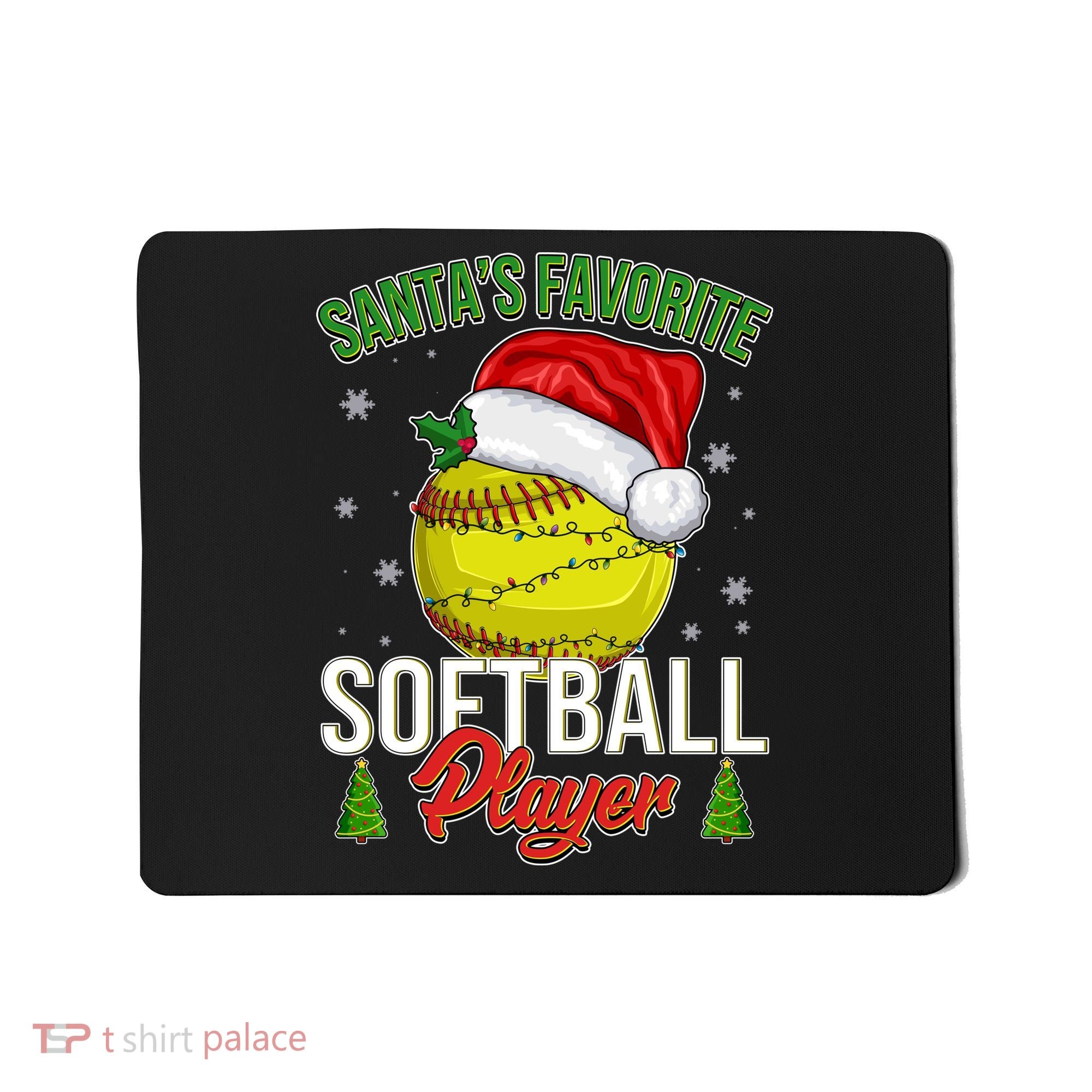 Funny Christmas Santa's Favorite Softball Player Mousepad