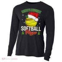 Funny Christmas Santa's Favorite Softball Player Cooling Performance Long Sleeve Crew thumb 0