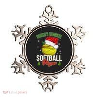 Funny Christmas Santa's Favorite Softball Player Ornament thumb 0