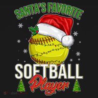 Funny Christmas Santa's Favorite Softball Player Women's Tank Top thumb 5