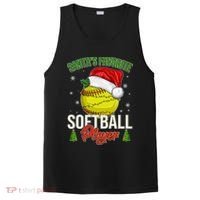 Funny Christmas Santa's Favorite Softball Player PosiCharge Competitor Tank thumb 0