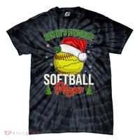 Funny Christmas Santa's Favorite Softball Player Tie-Dye T-Shirt thumb 0