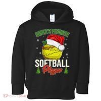 Funny Christmas Santa's Favorite Softball Player Toddler Hoodie thumb 0