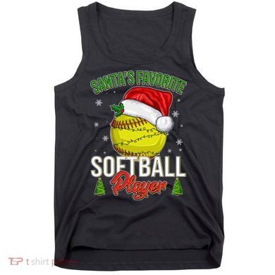 Funny Christmas Santa's Favorite Softball Player Tank Top