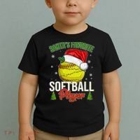 Funny Christmas Santa's Favorite Softball Player Toddler T-Shirt thumb 2