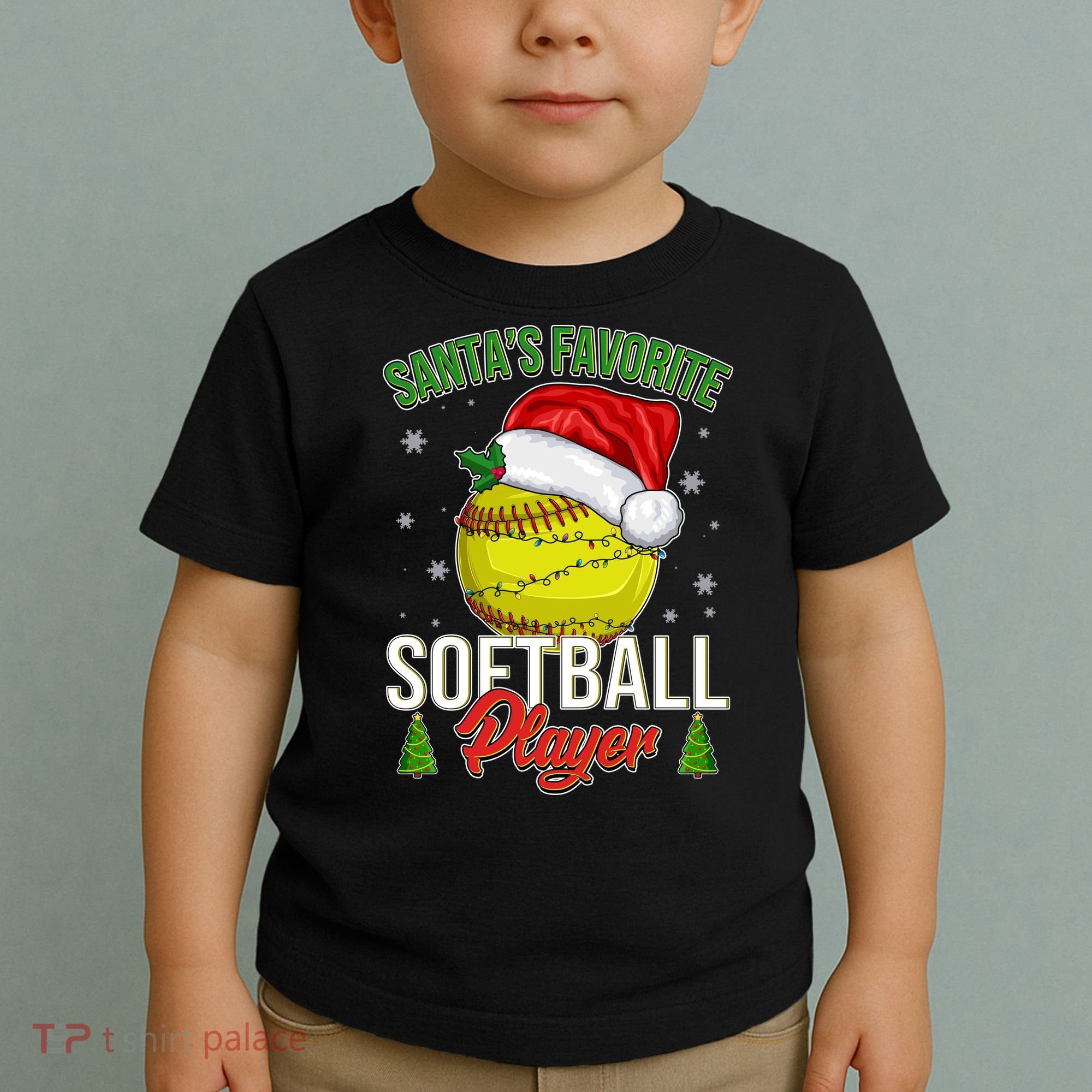 Funny Christmas Santa's Favorite Softball Player Toddler T-Shirt