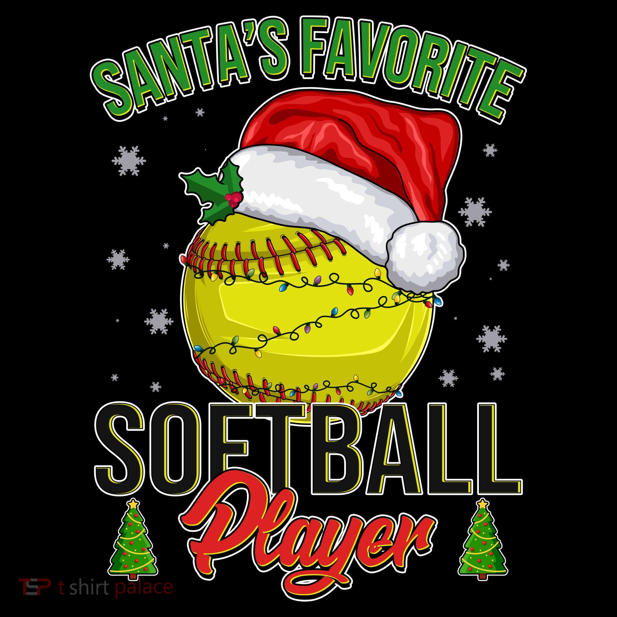 Funny Christmas Santa's Favorite Softball Player Kids Colorblock Raglan Jersey
