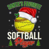 Funny Christmas Santa's Favorite Softball Player Kids Plaid Pajama Set thumb 2