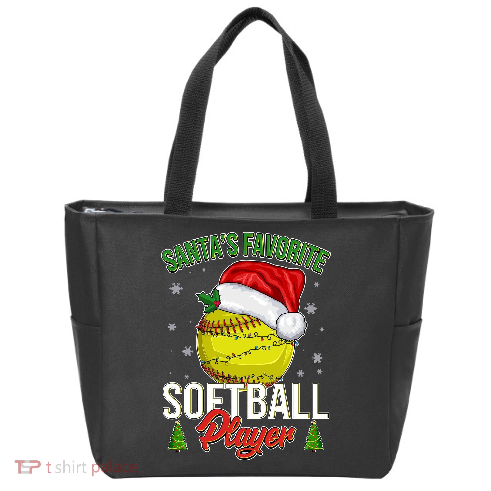 Funny Christmas Santa's Favorite Softball Player Tote Bag