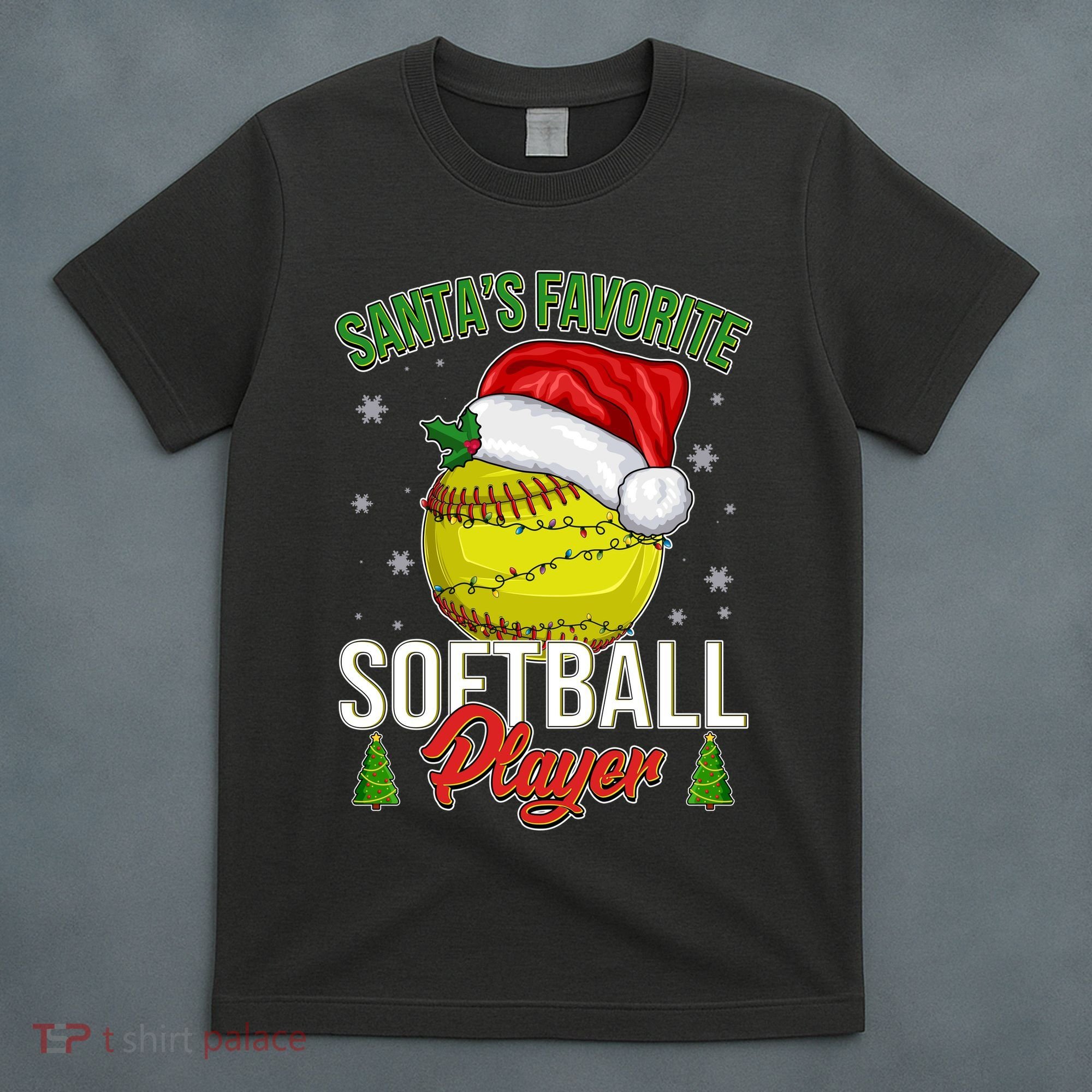 Funny Christmas Santa's Favorite Softball Player T-Shirt