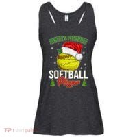 Funny Christmas Santa's Favorite Softball Player Ladies Essential Flowy Tank thumb 0