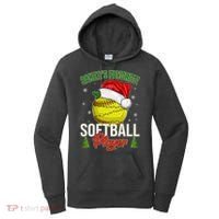 Funny Christmas Santa's Favorite Softball Player Women's Hoodie thumb 0