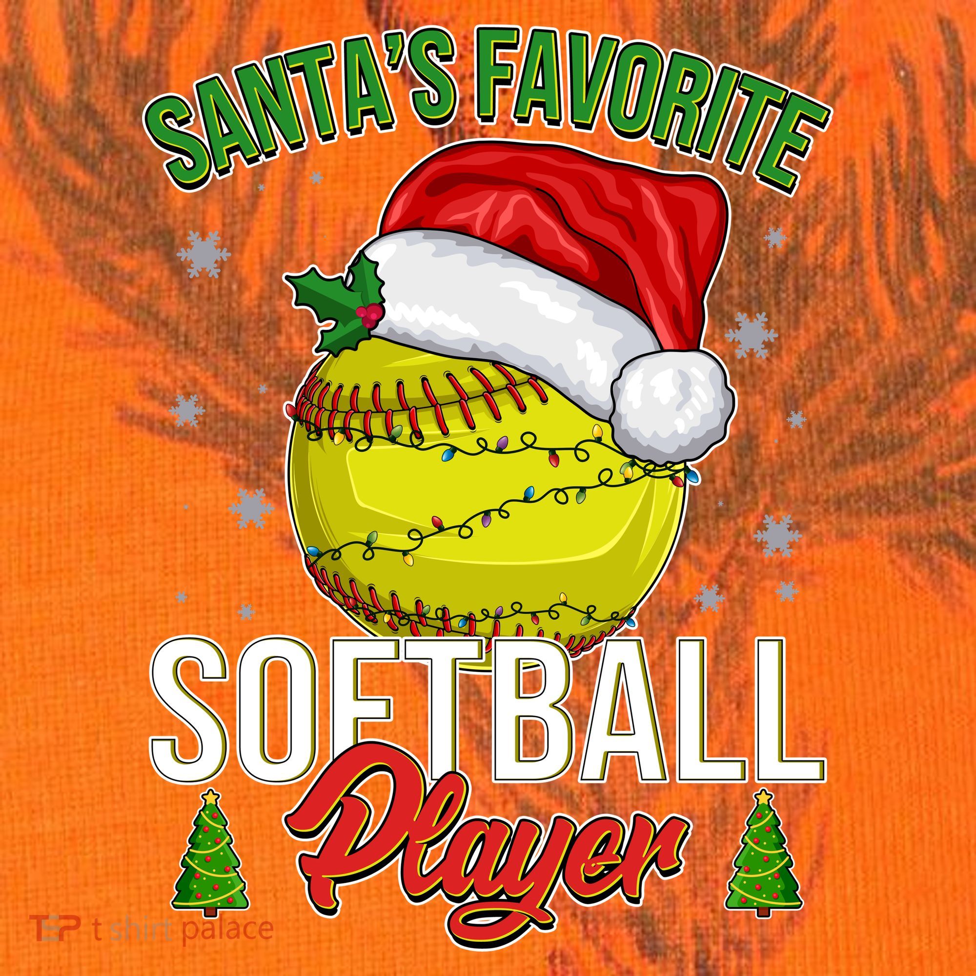 Funny Christmas Santa's Favorite Softball Player Kati Licensed 12" Camo Cuffed Beanie