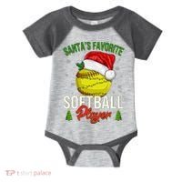 Funny Christmas Santa's Favorite Softball Player Infant Baby Jersey Bodysuit thumb 0