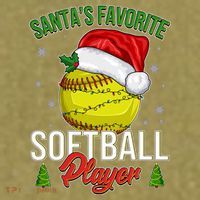 Funny Christmas Santa's Favorite Softball Player Garment-Dyed Women's Muscle Tee thumb 6