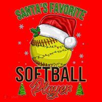 Funny Christmas Santa's Favorite Softball Player Santa Hat thumb 1