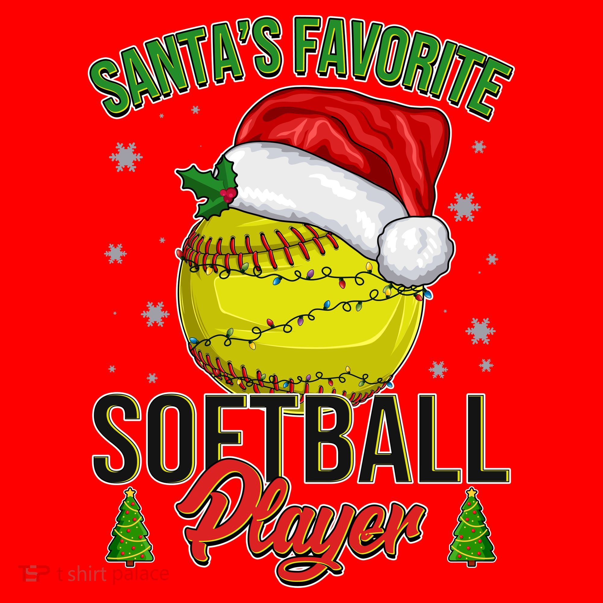 Funny Christmas Santa's Favorite Softball Player Santa Hat