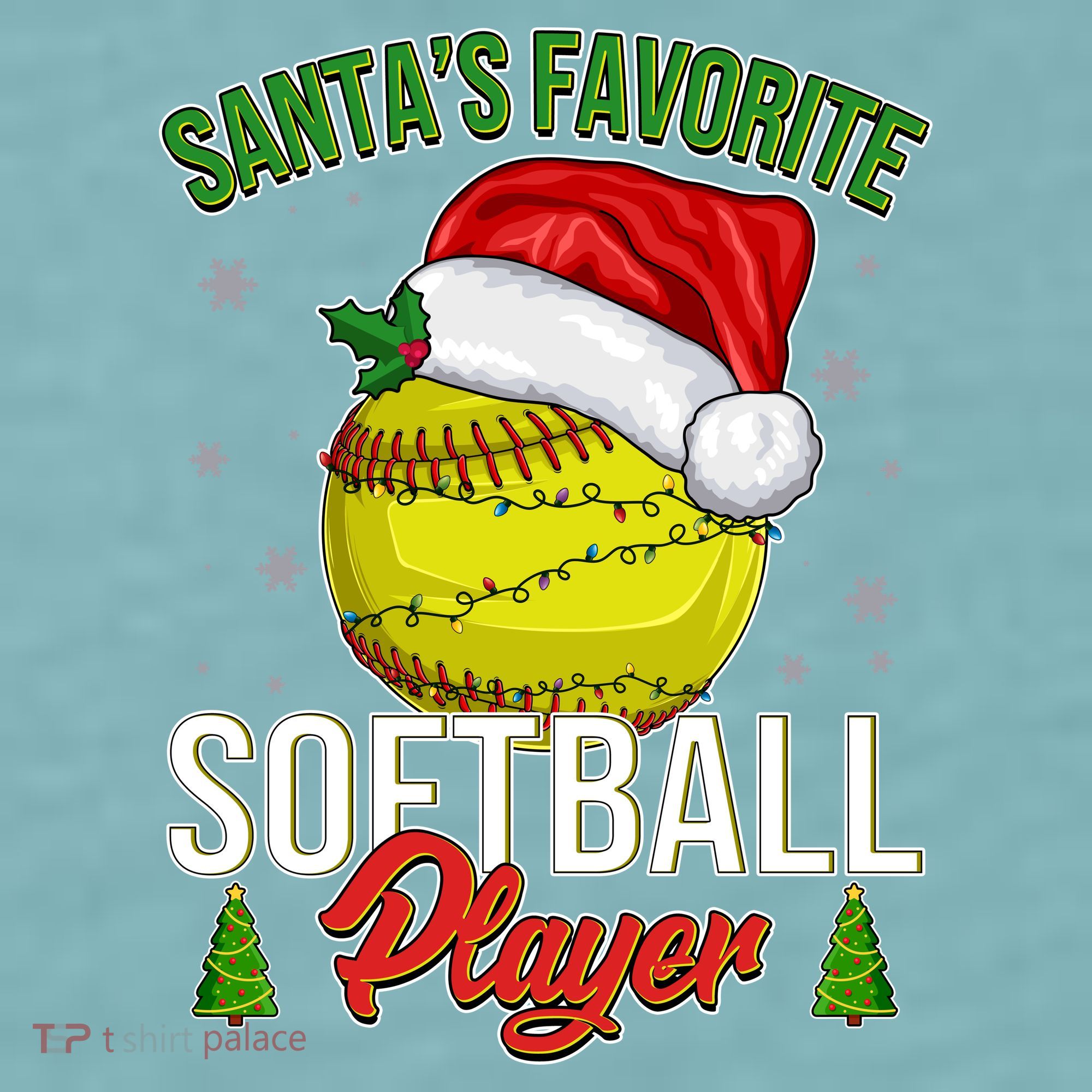 Funny Christmas Santa's Favorite Softball Player Sueded Cloud Jersey T-Shirt