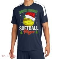 Funny Christmas Santa's Favorite Softball Player Sport-Tek Competitor United Soccer Jersey thumb 0