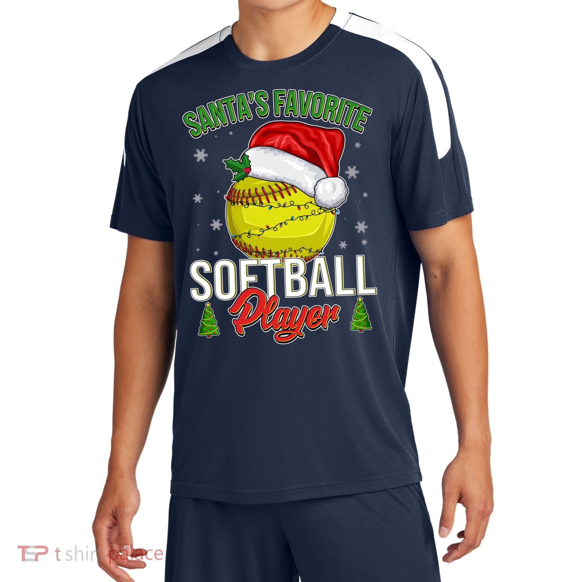 Funny Christmas Santa's Favorite Softball Player Sport-Tek Competitor United Soccer Jersey