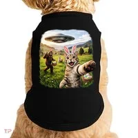 Funny Cat Selfie Easter Bunny Bigfoot UFO Doggie Tank thumb 0