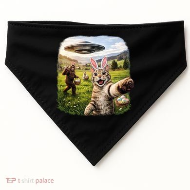Funny Cat Selfie Easter Bunny Bigfoot UFO USA-Made Doggie Bandana
