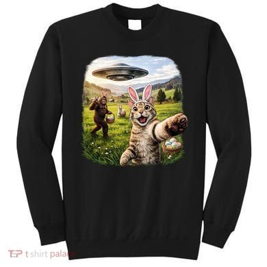 Funny Cat Selfie Easter Bunny Bigfoot UFO Sweatshirt