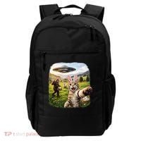 Funny Cat Selfie Easter Bunny Bigfoot UFO Backpack thumb 0