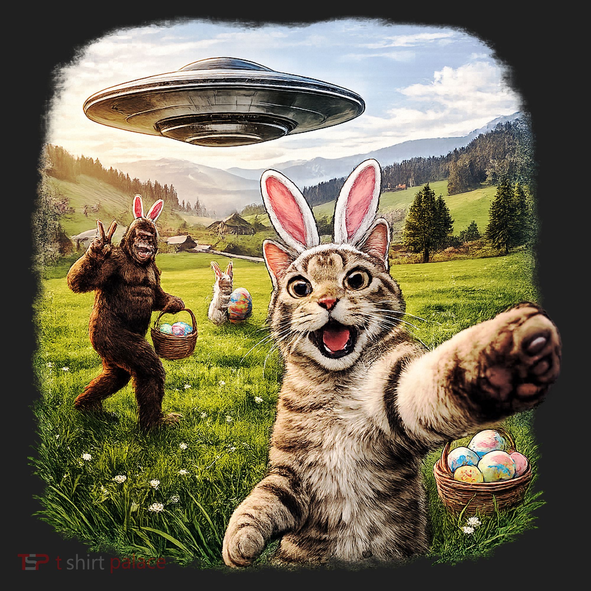 Funny Cat Selfie Easter Bunny Bigfoot UFO Beanie