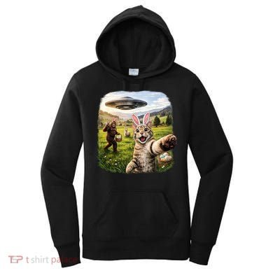 Funny Cat Selfie Easter Bunny Bigfoot UFO Women's Hoodie