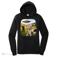 Funny Cat Selfie Easter Bunny Bigfoot UFO Women's Hoodie thumb 0