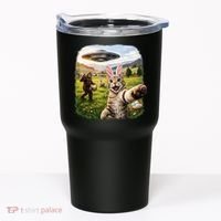 Funny Cat Selfie Easter Bunny Bigfoot UFO Tumbler thumb 0