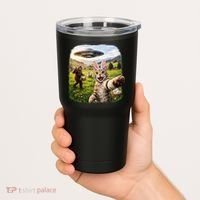 Funny Cat Selfie Easter Bunny Bigfoot UFO Tumbler thumb 2