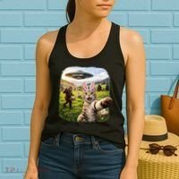 Funny Cat Selfie Easter Bunny Bigfoot UFO Women's Tank Top thumb 2