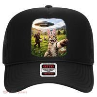 Funny Cat Selfie Easter Bunny Bigfoot UFO Hat thumb 0