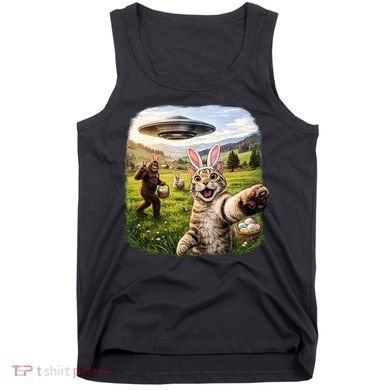 Funny Cat Selfie Easter Bunny Bigfoot UFO Tank Top