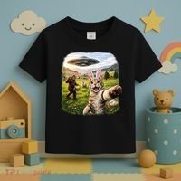 Funny Cat Selfie Easter Bunny Bigfoot UFO Toddler T-Shirt thumb 3