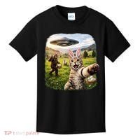 Funny Cat Selfie Easter Bunny Bigfoot UFO Kids T-Shirt thumb 0