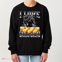 Funny Cringe Skeleton Meme I Love Garlic Bread Women's Sweatshirt thumb 0